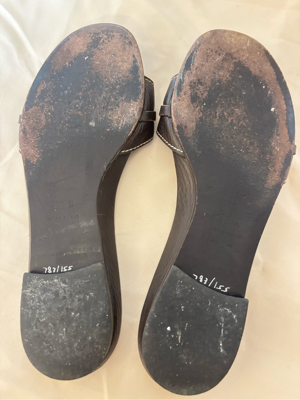 Prada Black Leather Slide Mules with Silver Logo Medallions - Picture 5 of 5